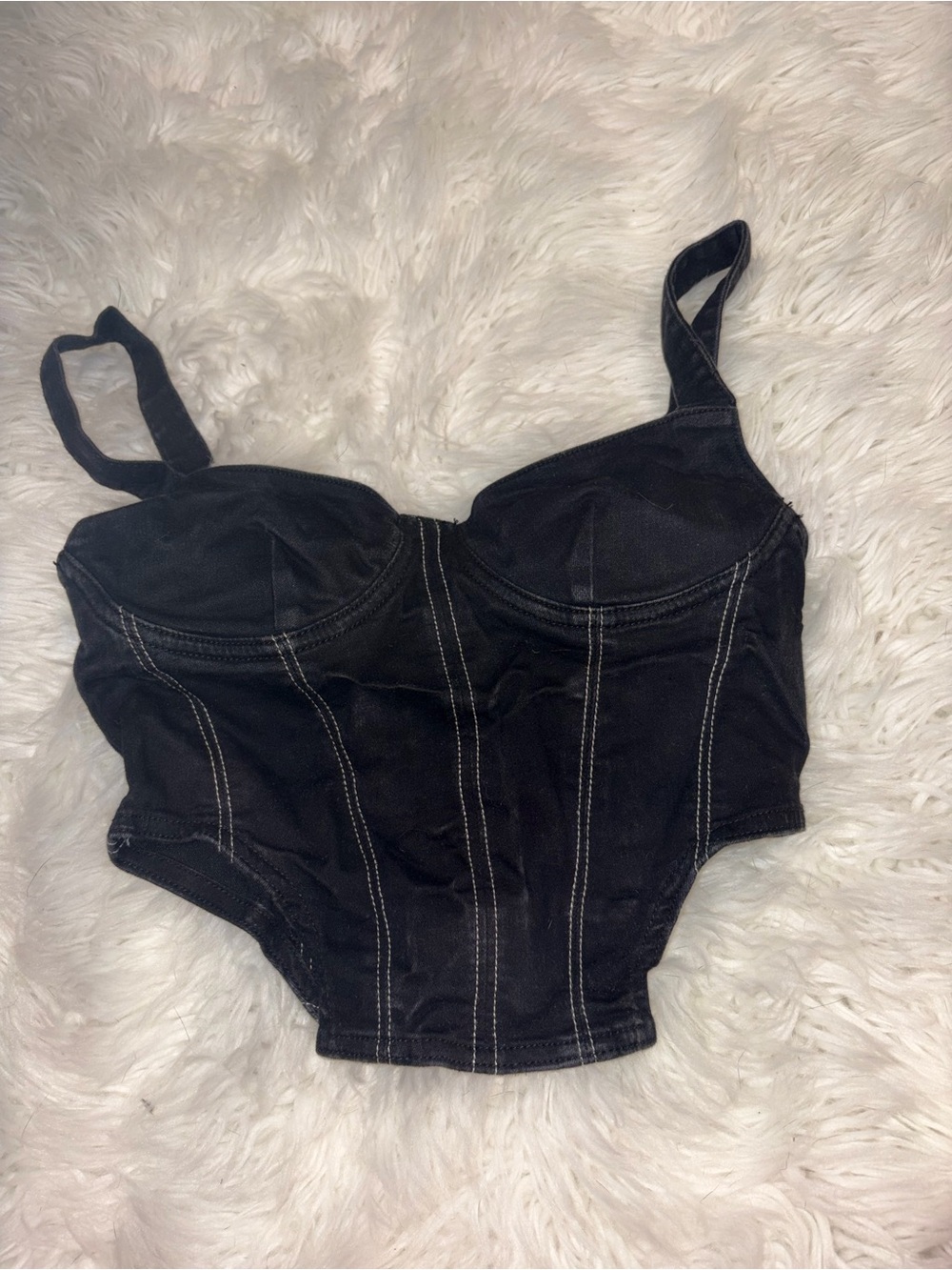 Zara Black Bustier-Style Cropped Camisole